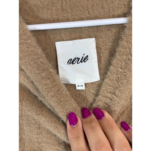 Aerie Ribbed Crew Neck Oversized Sweater Size M - Picture 3 of 4